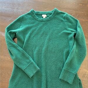 J. Crew Emerald Green Crew Neck Sweater pull over layering piece